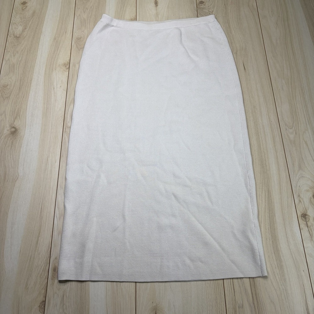 Eileen Fisher Bone Knit Straight Pencil Skirt Cotton Size Medium 30x31